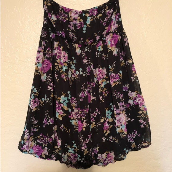 Like New Floral Print Strapless Babydoll Dress - Picture 1 of 4